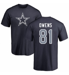 NFL Nike Dallas Cowboys #81 Terrell Owens Navy Blue Name & Number Logo T-Shirt
