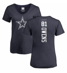 NFL Women's Nike Dallas Cowboys #81 Terrell Owens Navy Blue Backer T-Shirt