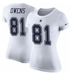 NFL Women's Nike Dallas Cowboys #81 Terrell Owens White Rush Pride Name & Number T-Shirt