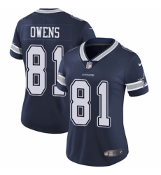 Women's Nike Dallas Cowboys #81 Terrell Owens Navy Blue Team Color Vapor Untouchable Elite Player NFL Jersey