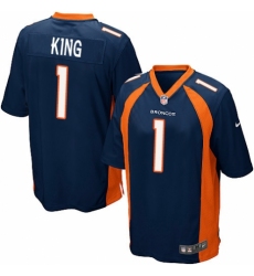 Men's Nike Denver Broncos #1 Marquette King Game Navy Blue Alternate NFL Jersey