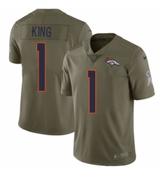 Men's Nike Denver Broncos #1 Marquette King Limited Olive 2017 Salute to Service NFL Jersey
