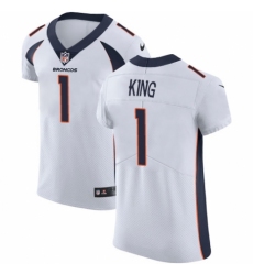 Men's Nike Denver Broncos #1 Marquette King White Vapor Untouchable Elite Player NFL Jersey