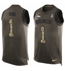 Women's Nike Denver Broncos #1 Marquette King Limited Black 2016 Salute to Service NFL Jersey