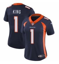 Women's Nike Denver Broncos #1 Marquette King Navy Blue Alternate Vapor Untouchable Elite Player NFL Jersey
