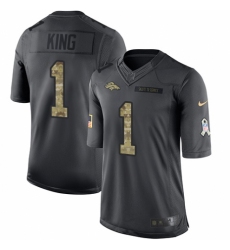 Youth Nike Denver Broncos #1 Marquette King Limited Black 2016 Salute to Service NFL Jersey