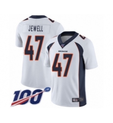 Men's Denver Broncos #47 Josey Jewell White Vapor Untouchable Limited Player 100th Season Football Jersey