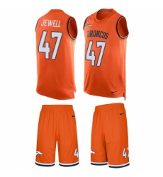 Men's Nike Denver Broncos #47 Josey Jewell Limited Orange Tank Top Suit NFL Jersey