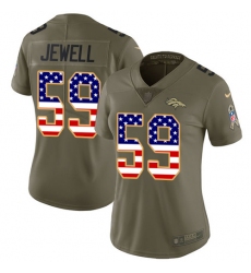Women's Nike Denver Broncos #59 Josey Jewell Limited Olive USA Flag 2017 Salute to Service NFL Jersey