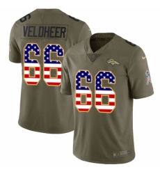 Men's Nike Denver Broncos #66 Jared Veldheer Limited Olive/USA Flag 2017 Salute to Service NFL Jersey