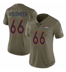 Women's Nike Denver Broncos #66 Jared Veldheer Limited Olive 2017 Salute to Service NFL Jersey