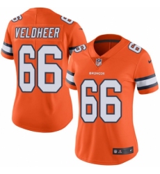 Women's Nike Denver Broncos #66 Jared Veldheer Limited Orange Rush Vapor Untouchable NFL Jersey