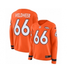 Women's Nike Denver Broncos #66 Jared Veldheer Limited Orange Therma Long Sleeve NFL Jersey