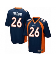 Men's Denver Broncos #26 Isaac Yiadom Game Navy Blue Alternate Football Jersey