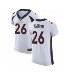 Men's Denver Broncos #26 Isaac Yiadom White Vapor Untouchable Elite Player Football Jersey