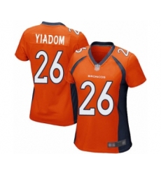 Women's Denver Broncos #26 Isaac Yiadom Game Orange Team Color Football Jersey
