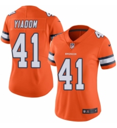 Women's Nike Denver Broncos #41 Isaac Yiadom Limited Orange Rush Vapor Untouchable NFL Jersey