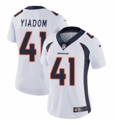 Women's Nike Denver Broncos #41 Isaac Yiadom White Vapor Untouchable Elite Player NFL Jersey