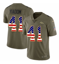 Youth Nike Denver Broncos #41 Isaac Yiadom Limited Olive/USA Flag 2017 Salute to Service NFL Jersey