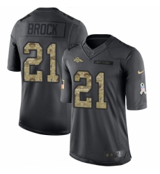 Men's Nike Denver Broncos #21 Tramaine Brock Limited Black 2016 Salute to Service NFL Jersey