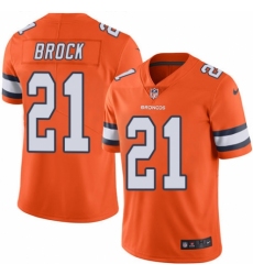 Men's Nike Denver Broncos #21 Tramaine Brock Limited Orange Rush Vapor Untouchable NFL Jersey