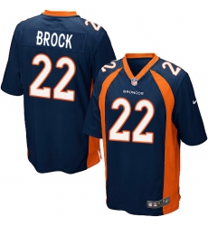 Men's Nike Denver Broncos #22 Tramaine Brock Game Navy Blue Alternate NFL Jersey