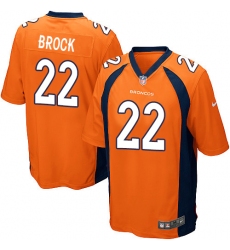 Men's Nike Denver Broncos #22 Tramaine Brock Game Orange Team Color NFL Jersey