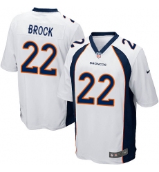 Men's Nike Denver Broncos #22 Tramaine Brock Game White NFL Jersey