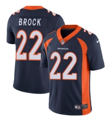 Men's Nike Denver Broncos #22 Tramaine Brock Navy Blue Alternate Vapor Untouchable Limited Player NFL Jersey