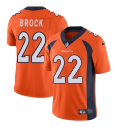 Men's Nike Denver Broncos #22 Tramaine Brock Orange Team Color Vapor Untouchable Limited Player NFL Jersey