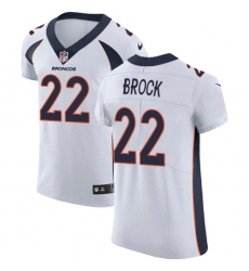 Men's Nike Denver Broncos #22 Tramaine Brock White Vapor Untouchable Elite Player NFL Jersey