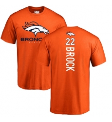 NFL Nike Denver Broncos #22 Tramaine Brock Orange Backer T-Shirt