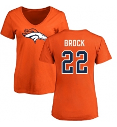 NFL Women's Nike Denver Broncos #22 Tramaine Brock Orange Name & Number Logo T-Shirt