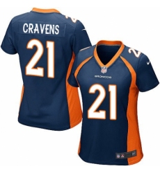 Women's Nike Denver Broncos #21 Su'a Cravens Game Navy Blue Alternate NFL Jersey