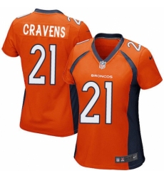 Women's Nike Denver Broncos #21 Su'a Cravens Game Orange Team Color NFL Jersey