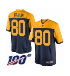 Men's Green Bay Packers #80 Jimmy Graham Limited Navy Blue Alternate 100th Season Football Jersey