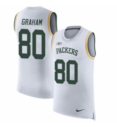 Men's Nike Green Bay Packers #80 Jimmy Graham White Rush Player Name & Number Tank Top NFL Jersey