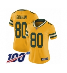 Women's Green Bay Packers #80 Jimmy Graham Limited Gold Rush Vapor Untouchable 100th Season Football Jersey