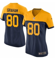 Women's Nike Green Bay Packers #80 Jimmy Graham Game Navy Blue Alternate NFL Jersey