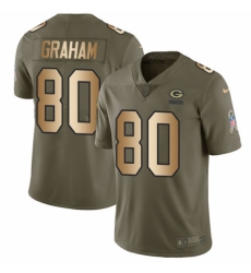Women's Nike Green Bay Packers #80 Jimmy Graham Limited Olive/Gold 2017 Salute to Service NFL Jersey