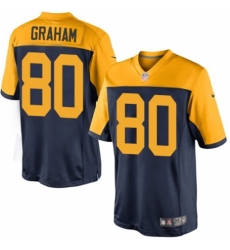 Youth Nike Green Bay Packers #80 Jimmy Graham Navy Blue Alternate Vapor Untouchable Elite Player NFL Jersey