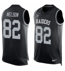 Men's Nike Oakland Raiders #82 Jordy Nelson Limited Black Player Name & Number Tank Top NFL Jersey