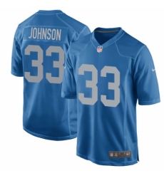 Men's Nike Detroit Lions #33 Kerryon Johnson Game Blue Alternate NFL Jersey