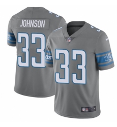 Youth Nike Detroit Lions #33 Kerryon Johnson Limited Steel Rush Vapor Untouchable NFL Jersey