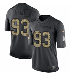 Men's Nike Detroit Lions #93 Da'Shawn Hand Limited Black 2016 Salute to Service NFL Jersey