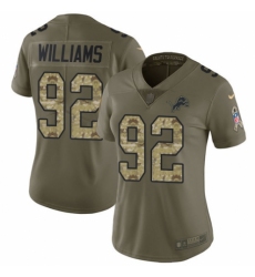 Women's Nike Detroit Lions #92 Sylvester Williams Limited Olive/Camo Salute to Service NFL Jersey