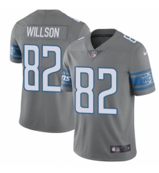 Men's Nike Detroit Lions #82 Luke Willson Limited Steel Rush Vapor Untouchable NFL Jersey