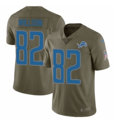 Youth Nike Detroit Lions #82 Luke Willson Limited Olive 2017 Salute to Service NFL Jersey
