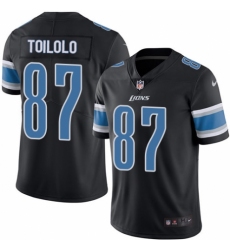 Men's Nike Detroit Lions #87 Levine Toilolo Limited Black Rush Vapor Untouchable NFL Jersey