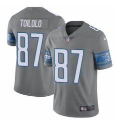 Youth Nike Detroit Lions #87 Levine Toilolo Limited Steel Rush Vapor Untouchable NFL Jersey